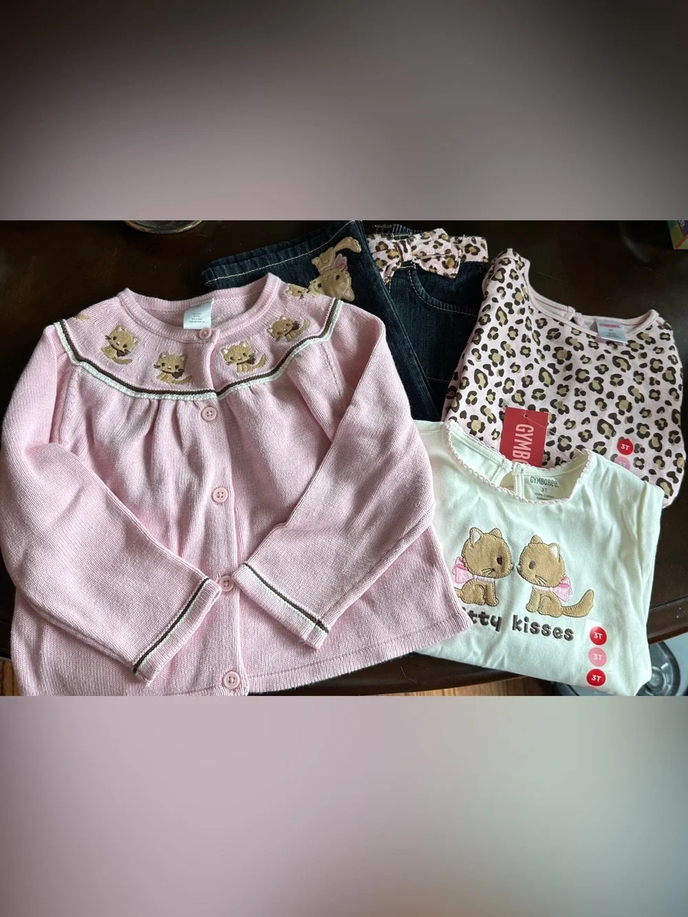 NWT Gymboree Kitty Glamour Outfit‎ Set, Sz 3T, Jeans Sweater Shirts